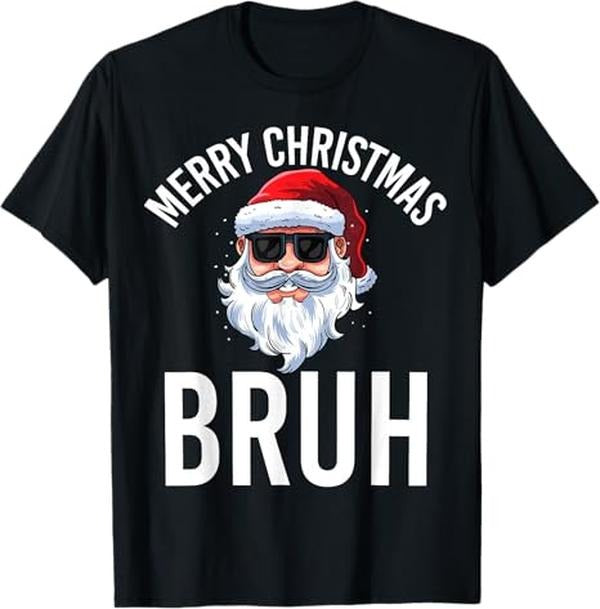 Funny Brother Shirt, Gift for Brother, Merry Christmas Bruh Meme Funny Saying for Brother Men T-Shirt
