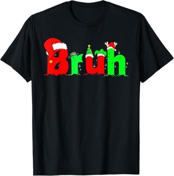 Funny Bruh Shirt, Bruh Funny Saying Bro Christmas Pajamas Xmas T-Shirt - Menswear Top Hoodie, Sweatshirt | DripVista.com