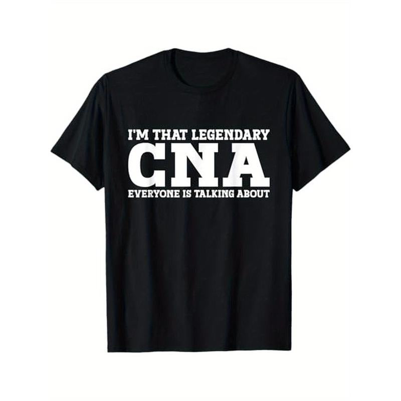Funny CNA Job Title T-Shirt - 100% Cotton, Perfect Gift for Men & Women, Casual Round Neck Tee for All Seasons, Black Made in USA