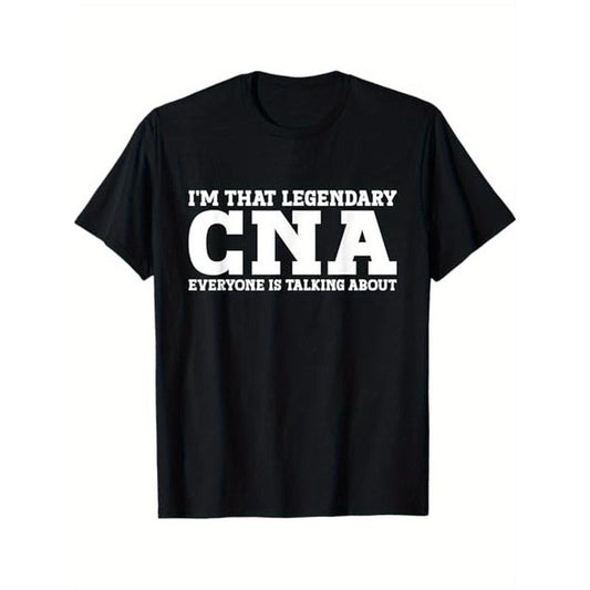Funny CNA Job Title T-Shirt - 100% Cotton, Perfect Gift for Men & Women, Casual Round Neck Tee for All Seasons, Black Made in USA