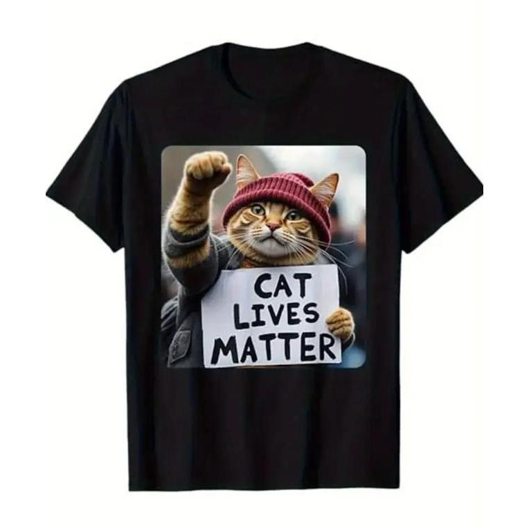 Funny Cat Graphic Cotton T-Shirt - Breathable, Stretchy, Crew Neck Tee for Spiky hair fighters Seasons, Meme Graphic...