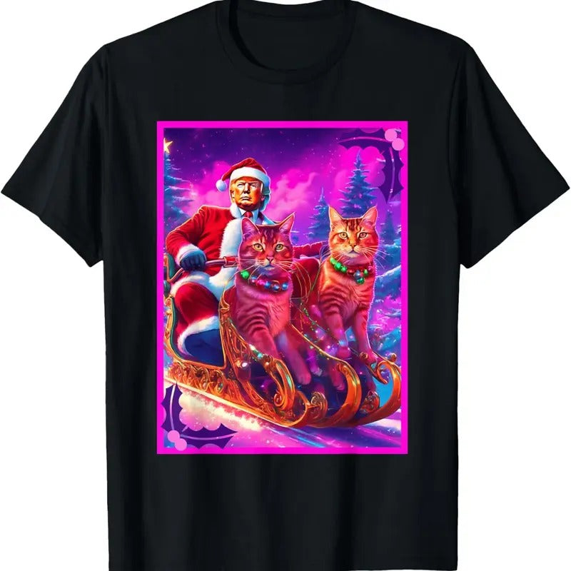 Funny Cat Lover Christmas Sweater Trump Ugly Christmas T-Shirt