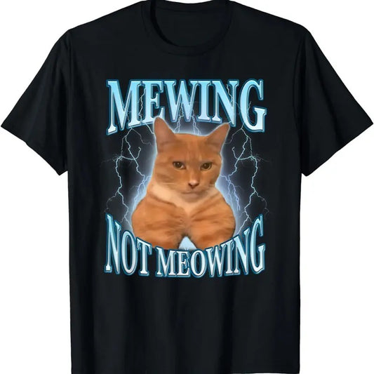 Funny Cat Meme Mewing LooksMax Meowing cat Trend T-Shirt