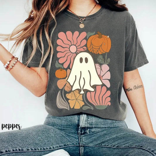 Funny Cat Shirt, Dead Inside But Floral Ghost Halloween Shirt, Pumpkin Fall Tee, Boho Spooky Season ShirtStill Love Cats, Black Cat Halloween Shirt, Ghost Shirt Womenswear Tops