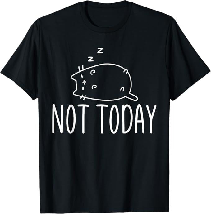 Funny Cat Shirts, Not Today Crazy Cat T-Shirts Graphic Cute Funny T-Shirt - Menswear Top Hoodie, Sweatshirt | DripVista.com