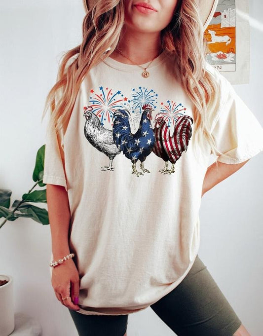 Funny Chicken 4th of July Shirt, Chicken Shirt, Independence Day Tee, USA Flag Shirt, Patriotic Shirt, Freedom Shirt, American Shirt, America, Freedom, American Flag Shirt