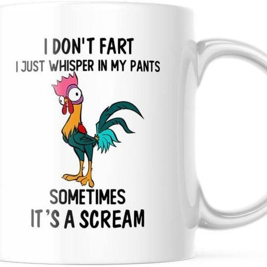 Funny Chicken Coffee Mug, I Don't Fart. I Just Whisper In My Pants. Sometimes It Screams Coffee Mug, Mug For Coworker Gift, Novelty Coffee Mug, Gifts For Coworker Her, 11 15oz Ceramic Cup, Gifts For Birthday
