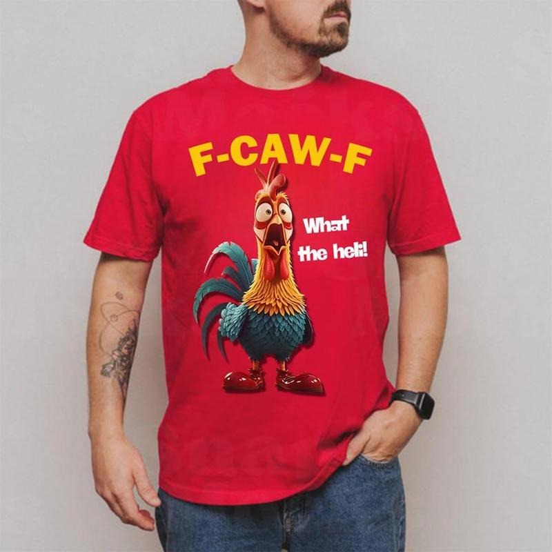 Funny Chicken F Caw F Shirt, Rooster With Animal Farm Humor T Shirt Sweatshirt Hoodie, Unisex Sweater Pullover Tee