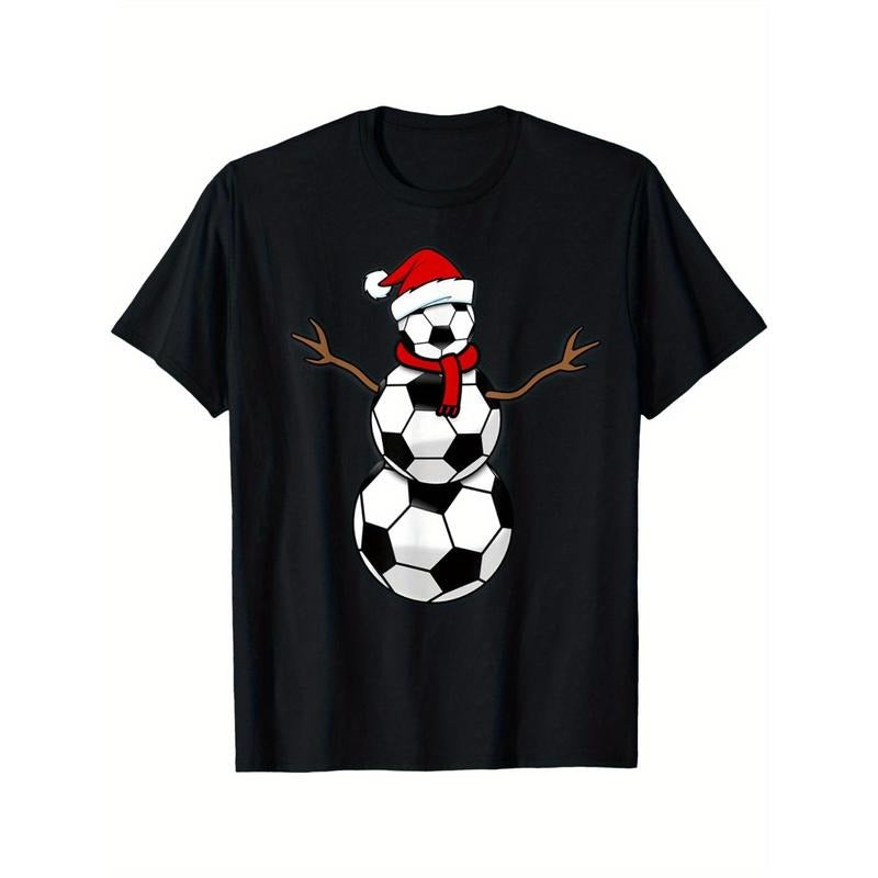 Funny Christmas Football Santa Claus Snowman Men's T-Shirt T-Shirt made in usa Hoodie, Sweatshirt | DripVista.com