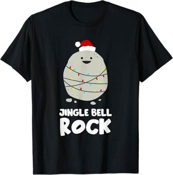 Funny Christmas Shirt, Christmas Gift, Jingle Bell Rock Funny Christmas Xmas Santa T-Shirt - Menswear Top