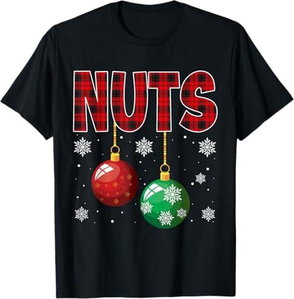 Funny Christmas Shirts, Chest Nuts Matching Chestnuts Funny Christmas Couples Nuts T-Shirt