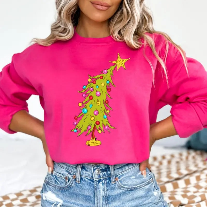 Funny Christmas Tree Sweatshirt, Pine Tree Christmas Sweater, Holiday Season Xmas Tree Tee Shirt, Christmas Gift Ideas,...