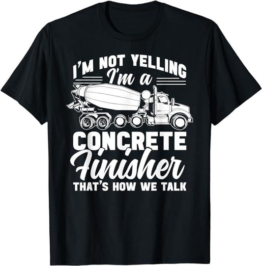 Funny Construction Work Shirts, Concrete Finisher Funny Concrete Construction Work T-Shirt Menswear Casual Cotton Top Basic