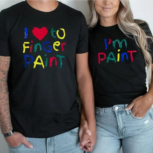 Funny Couples Matching Shirts Valentine Couples Shirts I Love To Finger Paint I'm Paint Shirts Rude Couples Shirts Love Shirt