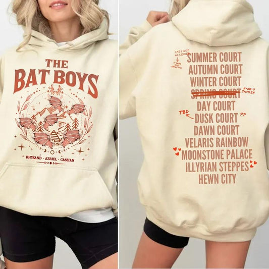 Funny Court Bat Boys Acotar Tshirt Sweatshirt Hoodie, Bat Boys Wings, Bat Boys Shirt, Acotar Merch Shirt, Book Lover Shirt, Book Fandom  Pullover Tee