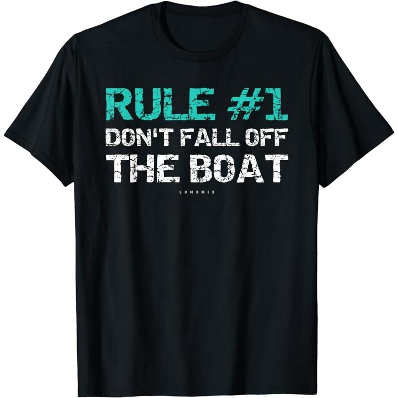 Funny Cruise Shirts - Rule #1 Don't Fall Off The Boat Shirt - Menswear Casual Cotton Hoodie, Sweatshirt | DripVista.com