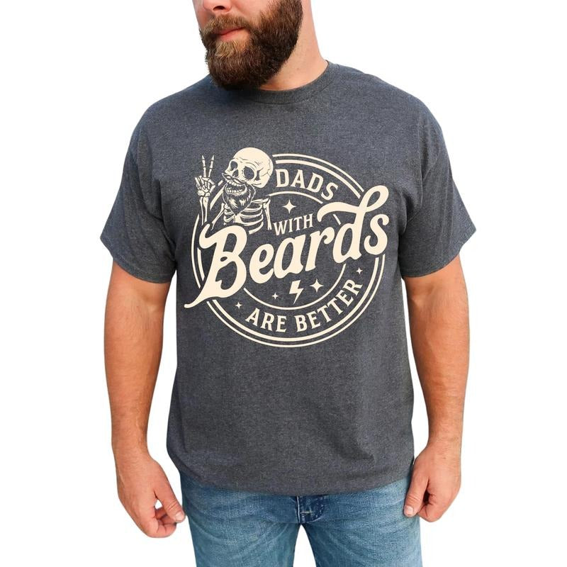 Funny Dad With Bears Graphic Tee, Cool Dad T-shirt For Men, Dads With Beards Are Better Unhinged Tee, Funny Gift For Dad