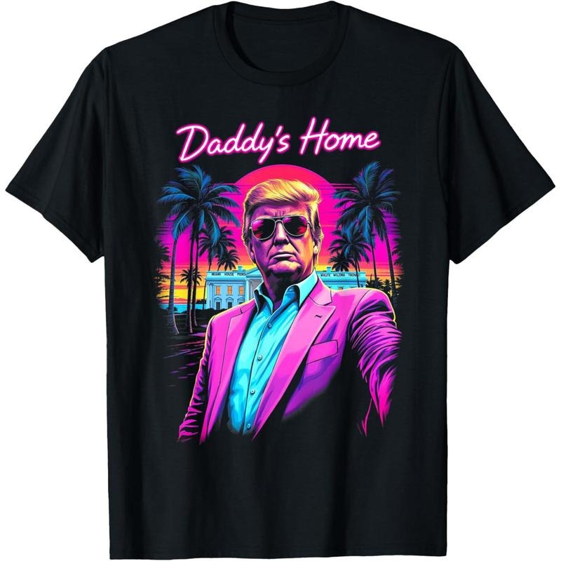 Funny Daddys Home White House Trump Pink 2024 Retro HB T-Shirt Hoodie, Sweatshirt | DripVista.com