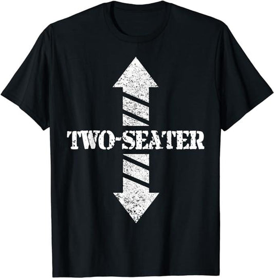 Funny Dark Humor Shirts For Men, Two Seater Funny Gag Gift Dad Joke T-Shirt Menswear Casual Cotton Top Basic