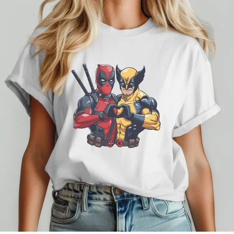 Funny Dead pool & Wolv erine Best Friends Shirt Graphic Tee Shirt Men Women Unisex Cotton Hoodie, Sweatshirt | DripVista.com