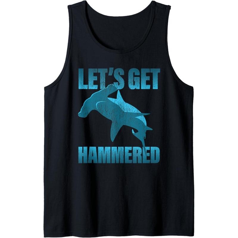 Funny Deep Sea Diving product - Faded Hammerhead Shark Tank Top MADE IN USA T-Shirts, Hoodie, Sweatshirt | DripVista.com