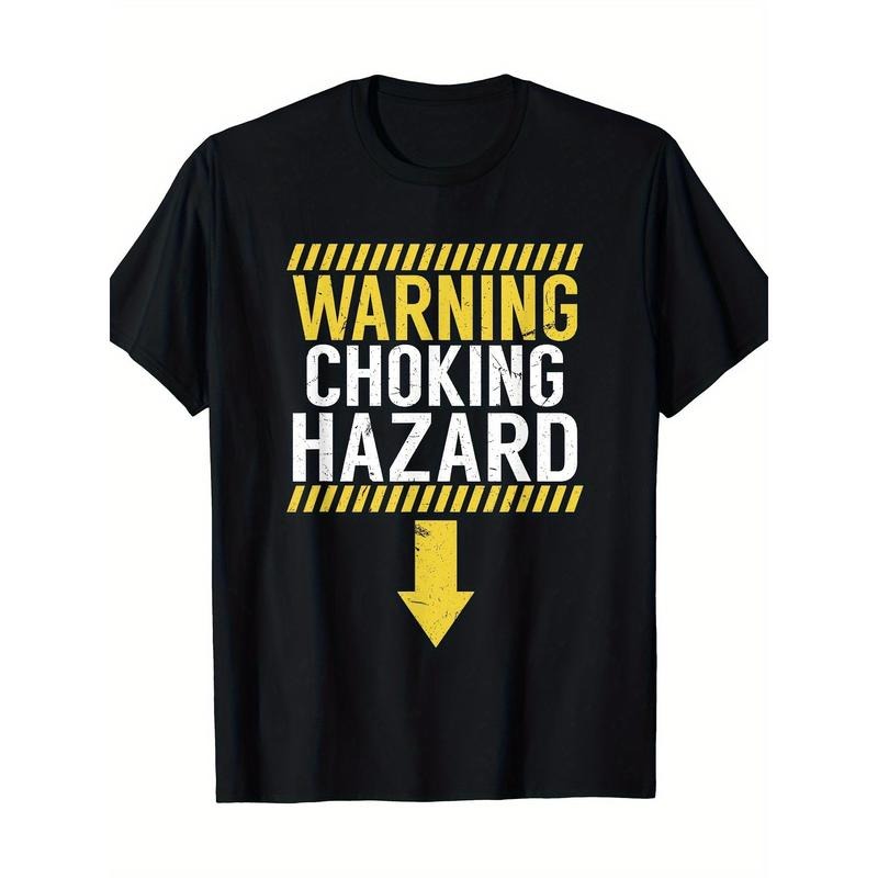 Funny Dirty Jokes T-Shirt - Warning of Choking Hazards - Men's T-Shirt - For Adults - Humorous Gift for Friends & Family Made in USA