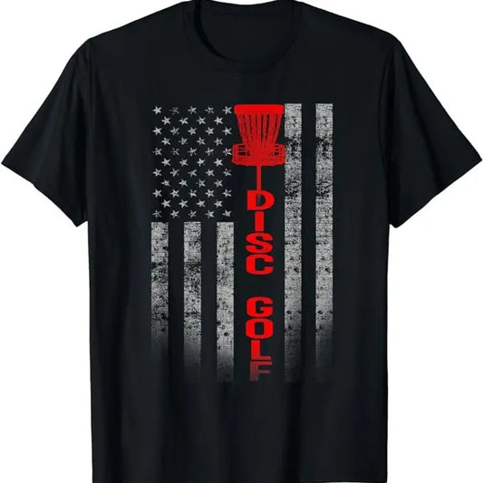 Funny Disc Golf T-Shirt, Gift for Disc Golfers, Disc Golf Basket Flag Design T-Shirt Menswear Top Underwear