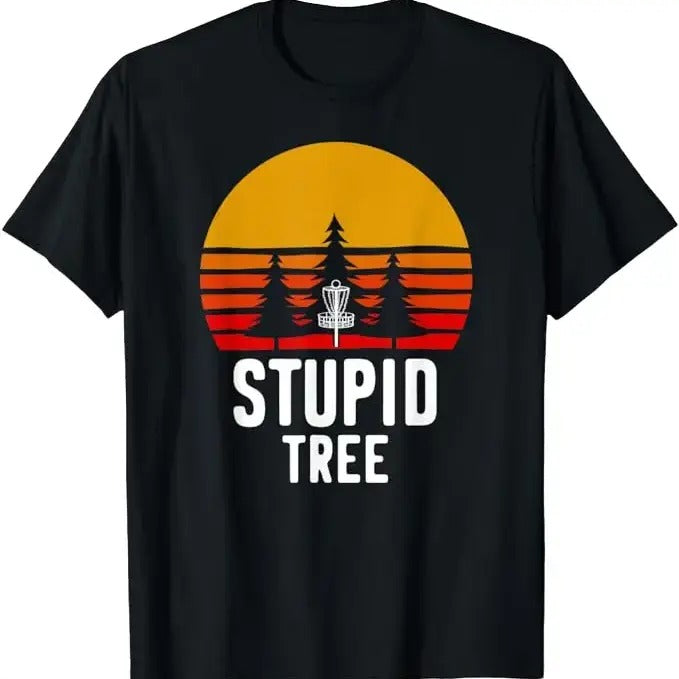 Funny Disc Golf T-Shirt, Gift for Disc Golfers, Retro Disc Golf Stupid Tree Funny Frisbee Golf Gift T-Shirt Menswear Top...