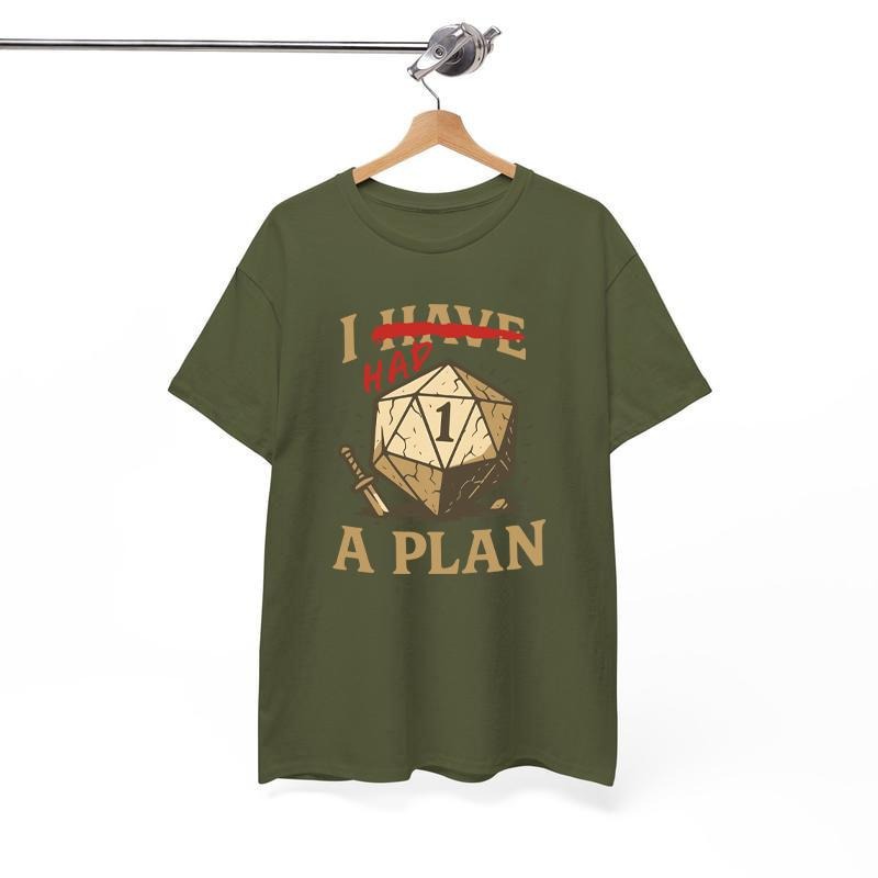 Funny DnD Critical Fail I Had a Plan Gaming T-Shirt, Dungeon Master Gift, RPG Player Shirt, Geek Merch Tabletop, I Have A Plan Shirt, Humorous DnD Geeky Tee