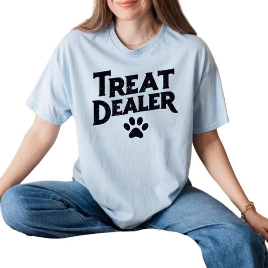 Funny Dog Lover Shirt, Treat Dealer Tshirt, Dog Mom Gift, Tshirt For Pet Lover, Women Graphic Tee, Unisex Short Sleeve Tee, Casual Clothing funny  graphic  tees