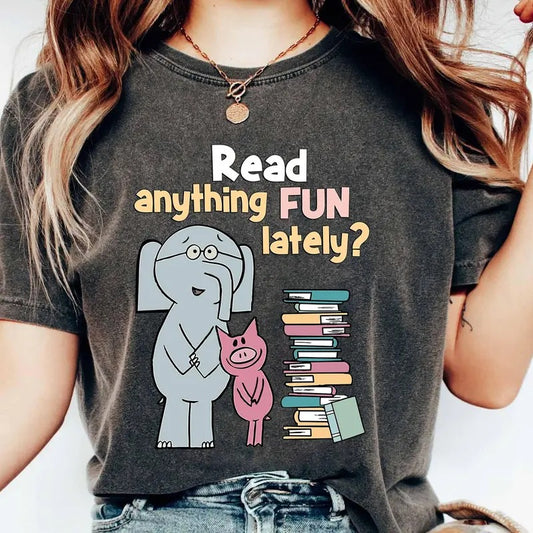 Funny Elephant And Piggie Reading Book Shirt, Read More Book T-shirt, Good Day To Read Tee, Piggie Elephant Pigeons Shirt, Book Lover Gift
