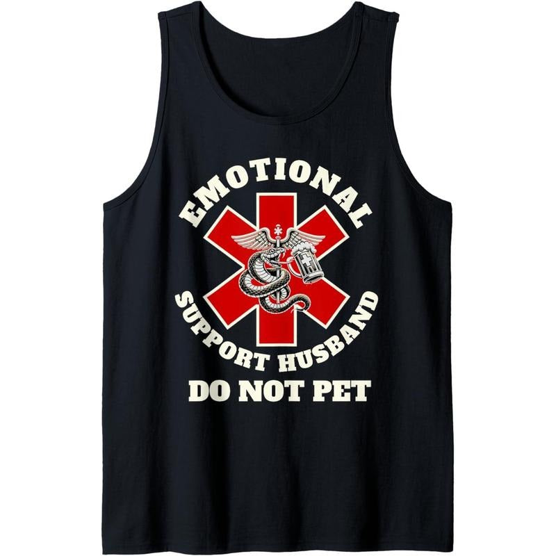 Funny Emotional Do Not Pet Emotional Support Husband Funny Tank Top T-Shirts, Hoodie, Sweatshirt | DripVista.com