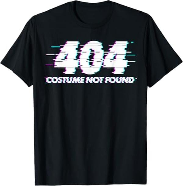 Funny Error 404 Costume Not Found Shirt, Halloween Costume Not Found T-Shirt - Menswear Top