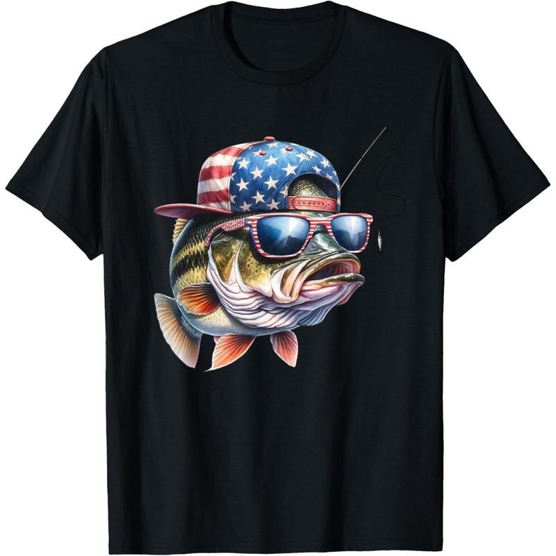 Funny Fishing & Fisherman Gift American Flag T-Shirt made in usa Hoodie, Sweatshirt | DripVista.com