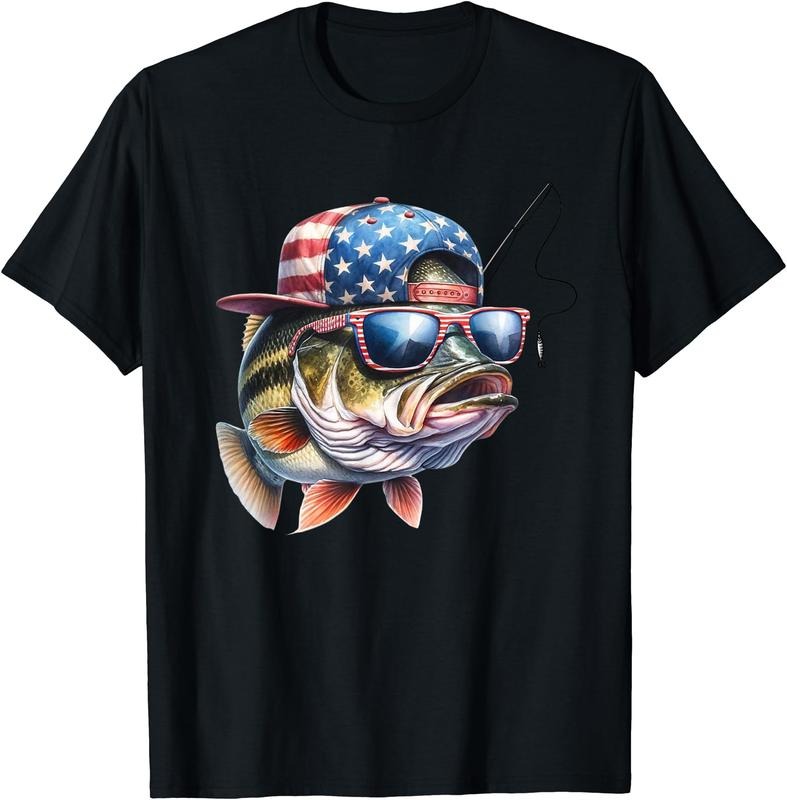 Funny Fishing & Fisherman Gift American Flag T-Shirt Hoodie, Sweatshirt | DripVista.com