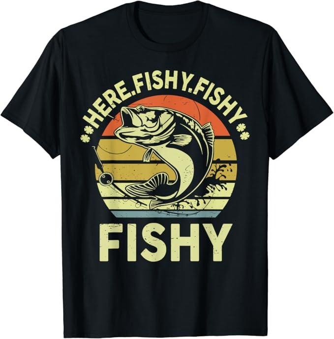 Funny Fishing Shirts, Here Fishy Bass Fishing T-Shirt Cotton Fashion Casual Classic Hoodie, Sweatshirt | DripVista.com