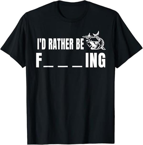 Funny Fishing Shirts, I'd Rather Be Fishing T-Shirt Cotton Fashion Casual Classic Hoodie, Sweatshirt | DripVista.com