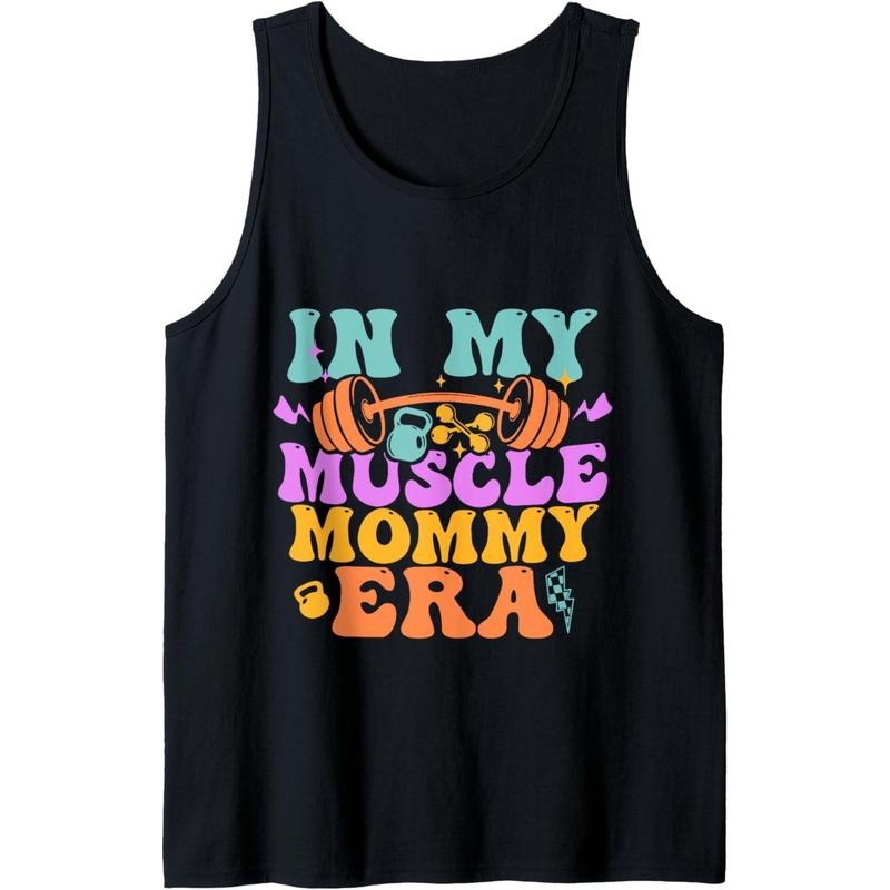 Funny Fitness Team Gym Mama Workout In My Muscle Mommy Era Tank Top MADE IN USA