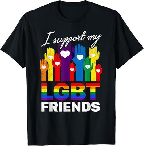 Funny Friend Shirts, Gift For Gay Best Friend, I Support My LGBT Friends LGBTQ Gay Lesbian Awareness T-Shirt Top Casual...