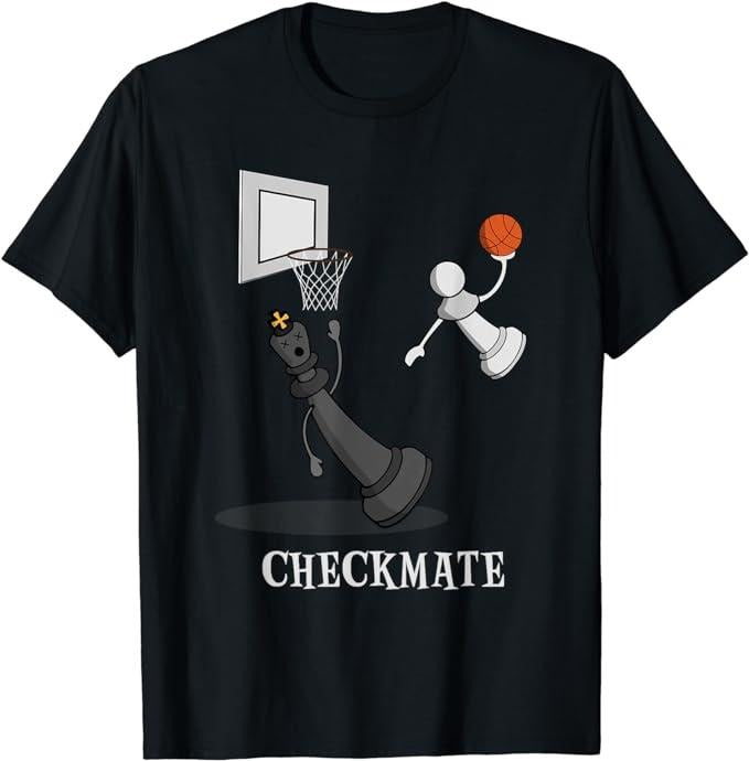 Funny Gamer Shirts, Special Gifts For Gamers, Funny Checkmate Chess Basketball Game Board King Pawn Piece T-Shirt...