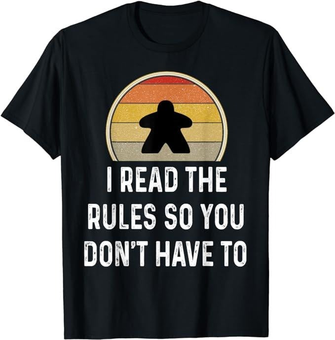 Funny Gamer Shirts, Special Gifts For Gamers, I Read The Rules Funny Board Game Gift Boardgame Lover T-Shirt Menswear Top Casual Classic