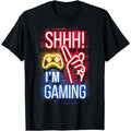 Funny Gamer Shirts, Special Gifts For Gamers, Shhh I'm Gaming Funny Video Games Graphic T-Shirt Menswear Top Casual