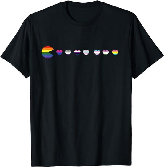 Funny Gamer Shirts, Special Gifts For Gamers, Video-Game Funny Gaming LGBT-Q Ally Pride Flag Gamer T-Shirt Menswear Casual Classic