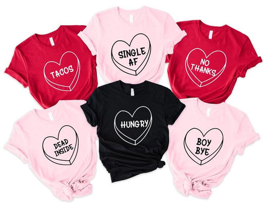 Funny Girls Group Valentine Shirt, Matching Anti Valentines Day Tee For Besties, Matching Galentines Day Friends Short Sleeve, Feminist Shirt, Gift For Girl.