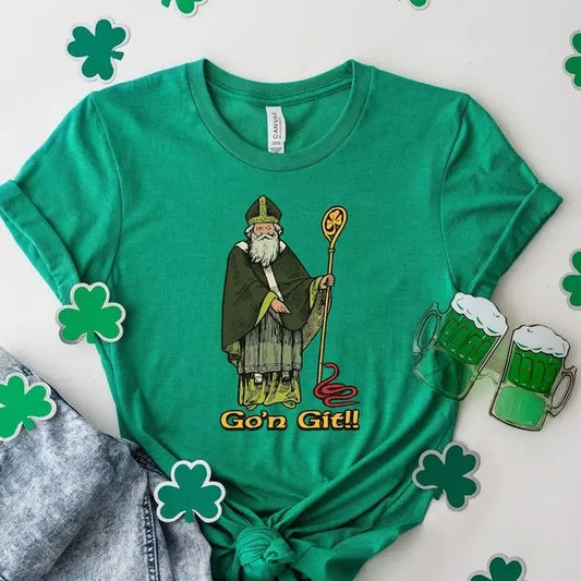 Funny Go'n git st patrick T-Shirt, Funny St Patricks Day Shirt, Shamrock Shirt, St Patty Party Tee, Teacher Shirt