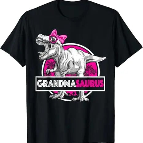 Funny Grandma Shirt, Gift For Grandmother, Grandmasaurus T-Rex Matching Funny T-Shirt Casual Cotton Top