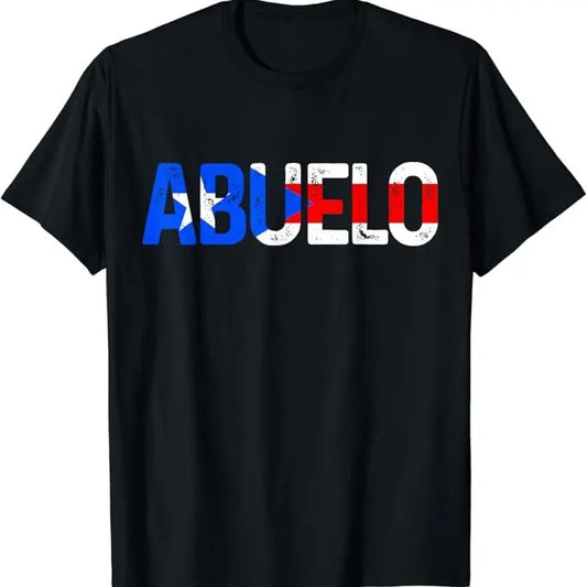 Funny Grandpa Shirt, Gift For Grandfather, Abuelo Puerto Rico Flag Puerto Rican Pride Father's Day Gift T-Shirt Menswear Casual Cotton Top