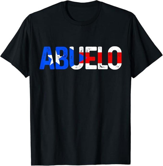 Funny Grandpa Shirt, Gift For Grandfather, Abuelo Puerto Rico Flag Puerto Rican Pride T-Shirt Menswear Casual Cotton Top