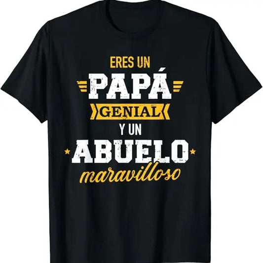 Funny Grandpa Shirt, Gift For Grandfather, Eres un papá genial y un abuelo maravilloso T-Shirt Menswear Casual Cotton Top