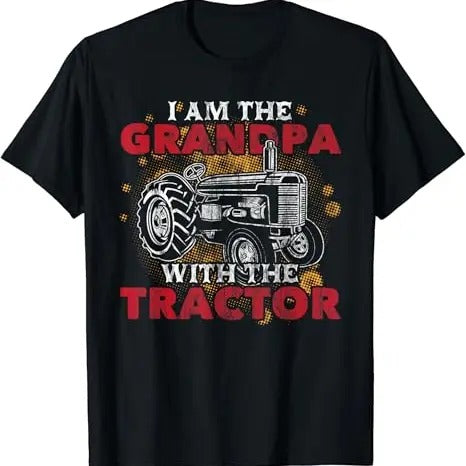 Funny Grandpa Shirt, Gift For Grandfather, Funny Grandpa Tractor T-Shirt Menswear Casual Cotton Top